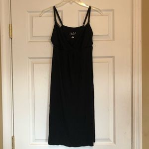 Black maternity and nursing nightgown